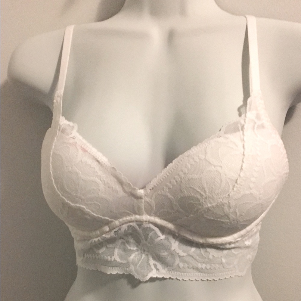 PINK Victoria Secret white lace Bralette Size XS